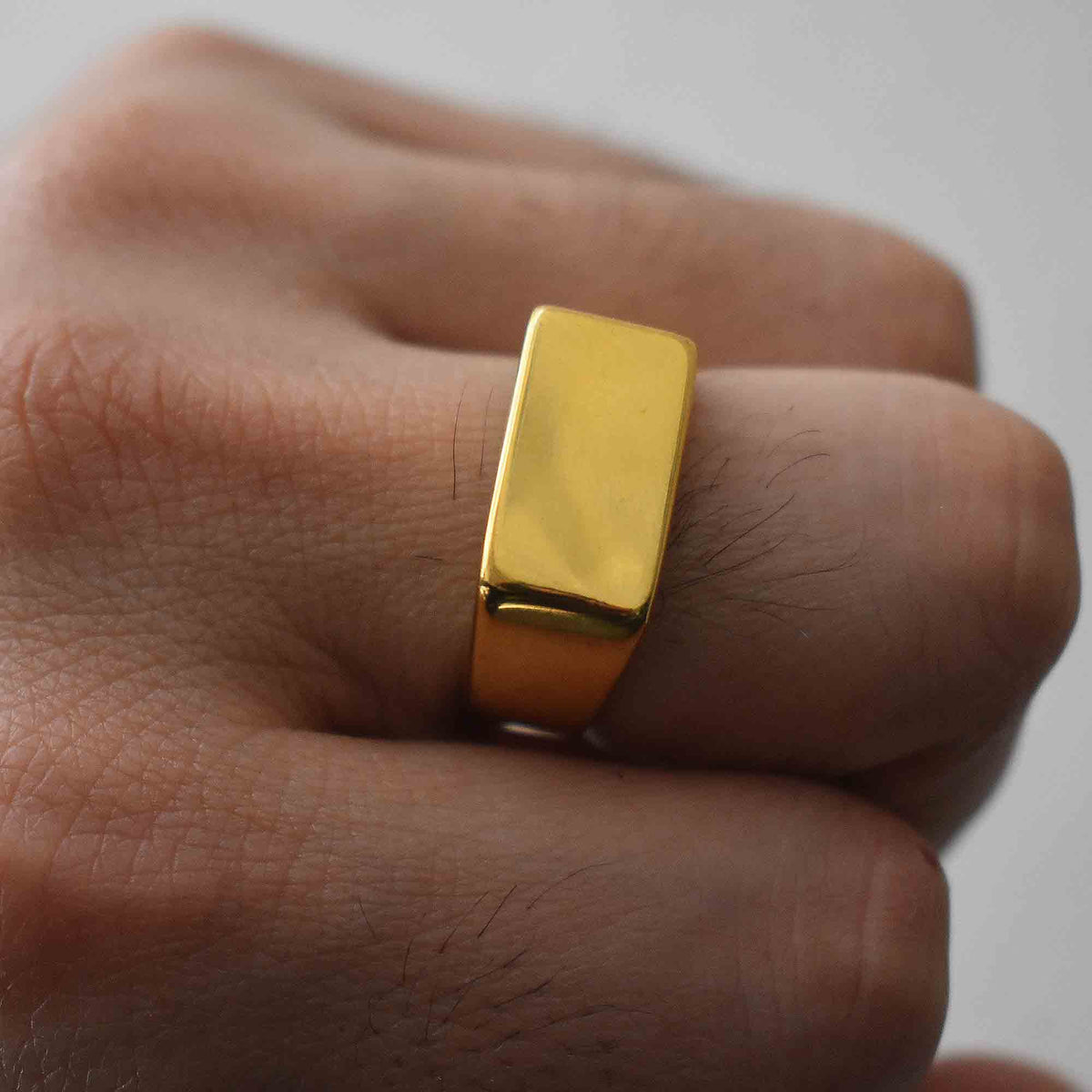 Yellow Gold Plain Signet Ring